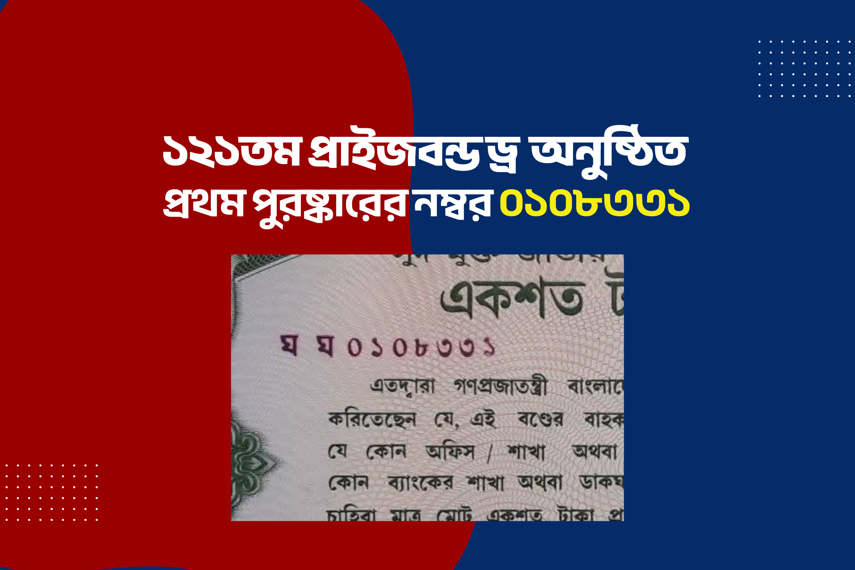 ১২১তম প্রাইজবন্ড ড্র অনুষ্ঠিত ১২১তম প্রাইজবন্ড ড্র অনুষ্ঠিত